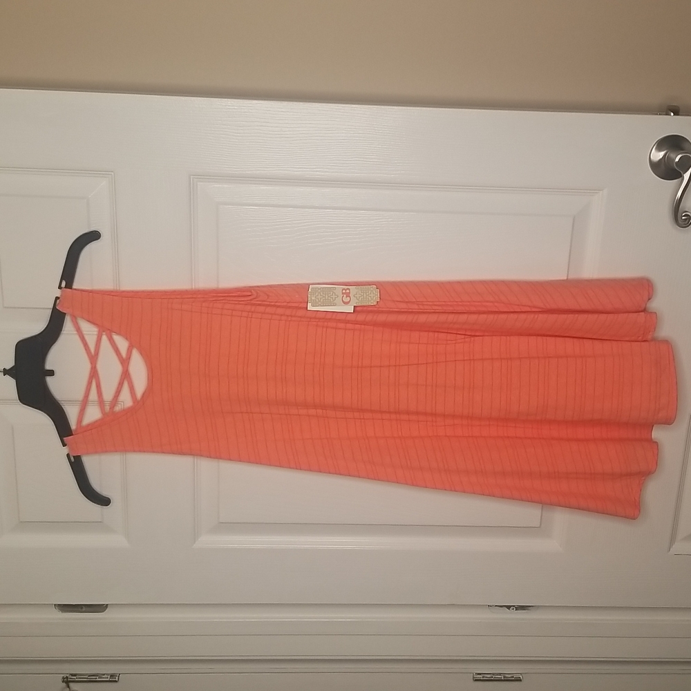 GB Tank Dress Orange Strapy Flowy